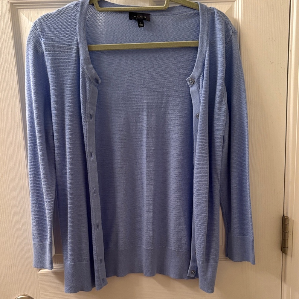 The Limited Light Blue Button-Up Cardigan